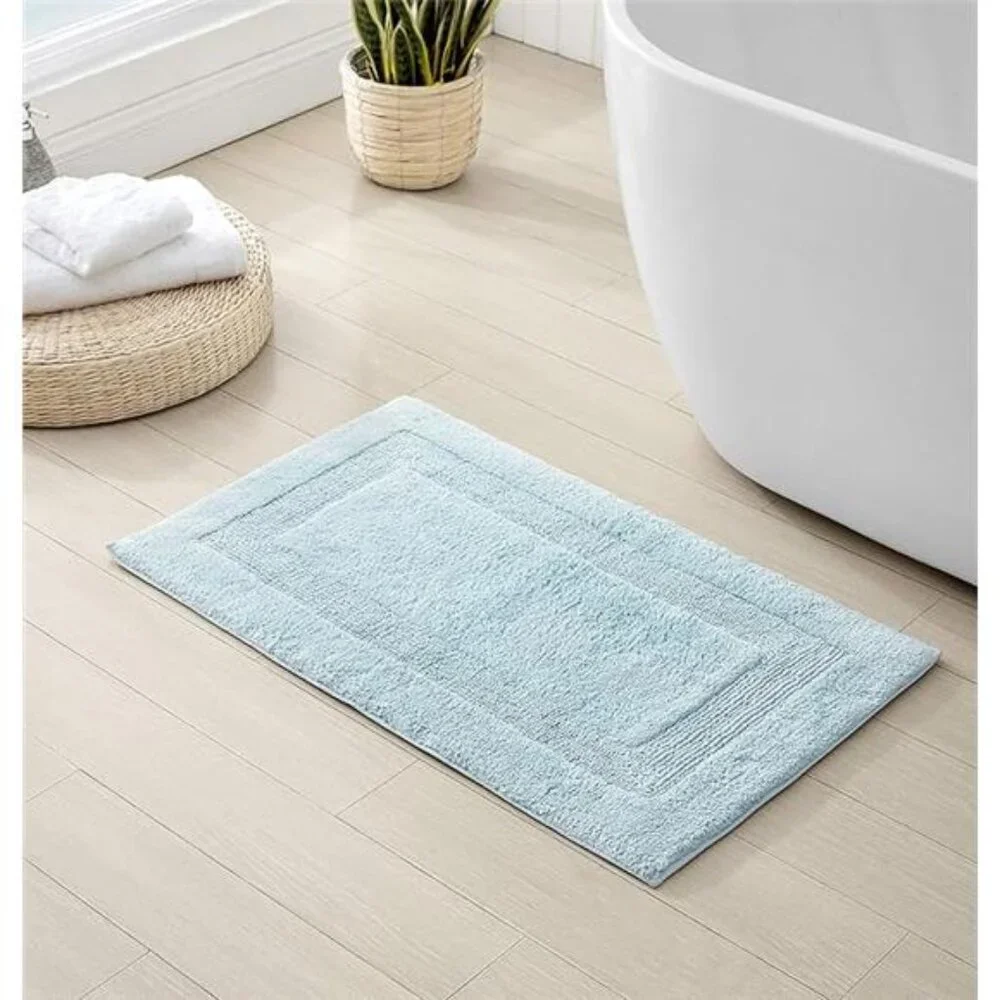 Cotton Bath Rug Soft Absorbent Bathroom Mat Machine Washable 21x34